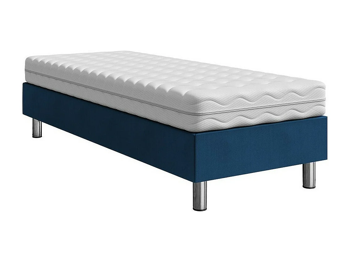 Cama continental Logan 101, Solteiro, Azul, Tecido, Estrados de cama