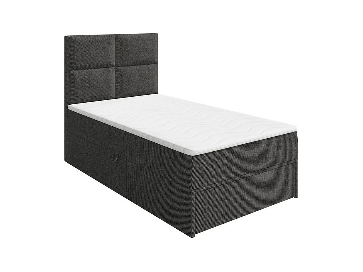 Cama continental Eugene 100, Individuales, Continental, Gris, 90x200, Tapiz, Somieres,