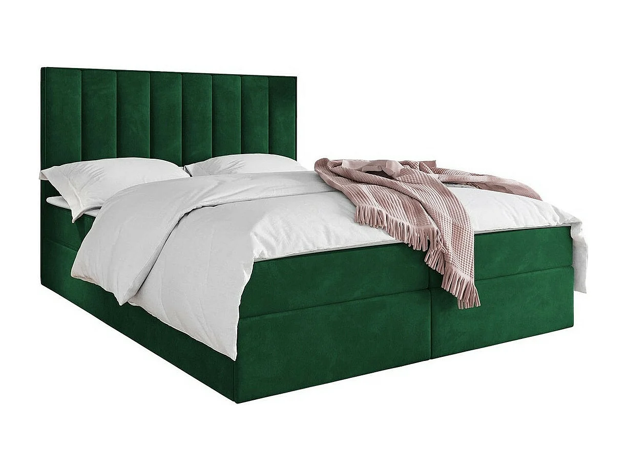 Cama continental Stamford 101, Casal, Verde, Tecido, Estrados de cama