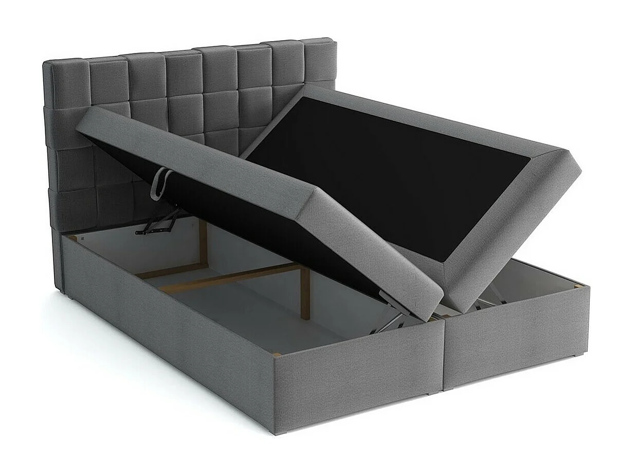 Cama continental Pomona 117, Continental, Cinzento, Tecido, 16x22x12cm