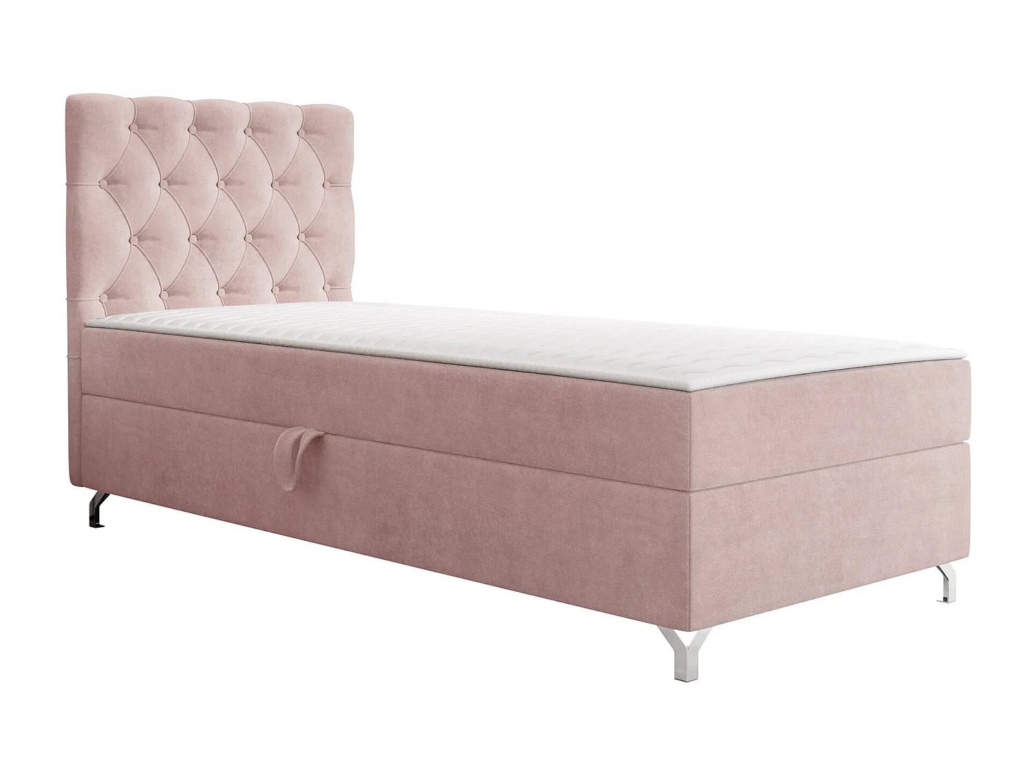 Cama continental Memphis 142, Continental, Individuales, Rosa, 80x200, Tapiz, Somieres,