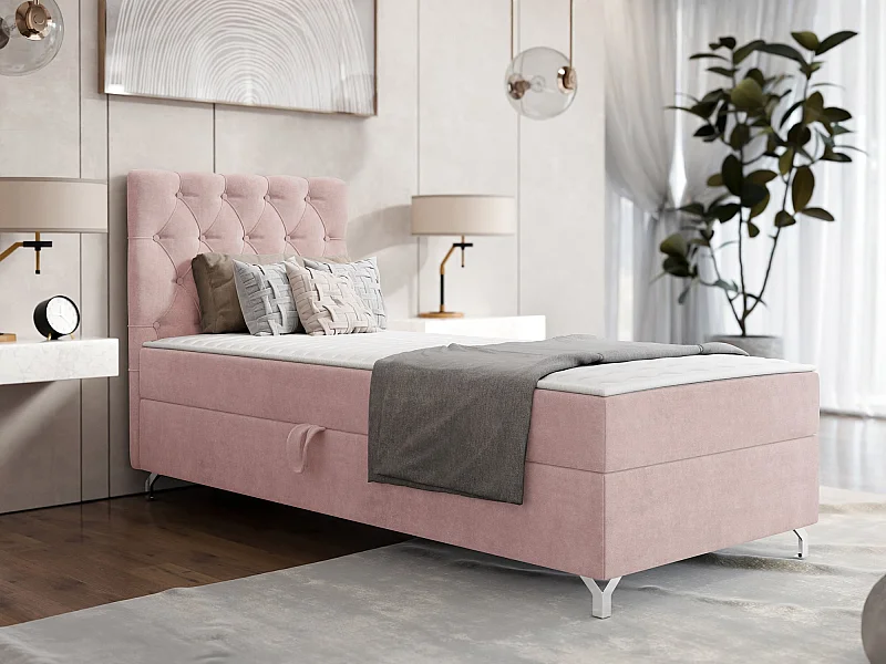 Letto continentale Memphis 142, Continentale, Singolo, Fucsia, 80x200, Arazzo, Con, 80cm
