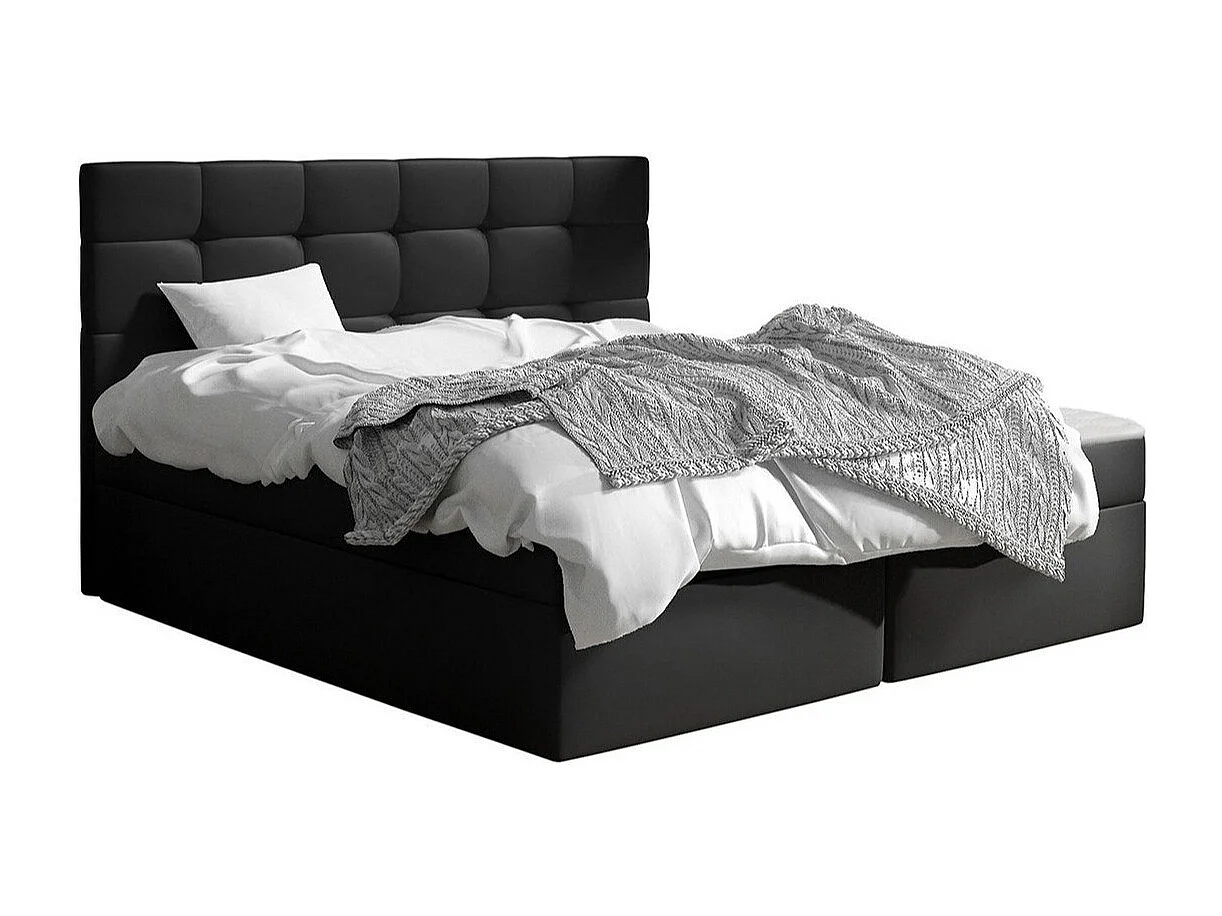 Cama continental Comfivo 196, Casal, Preto, Eco couro, 16x21x11cm