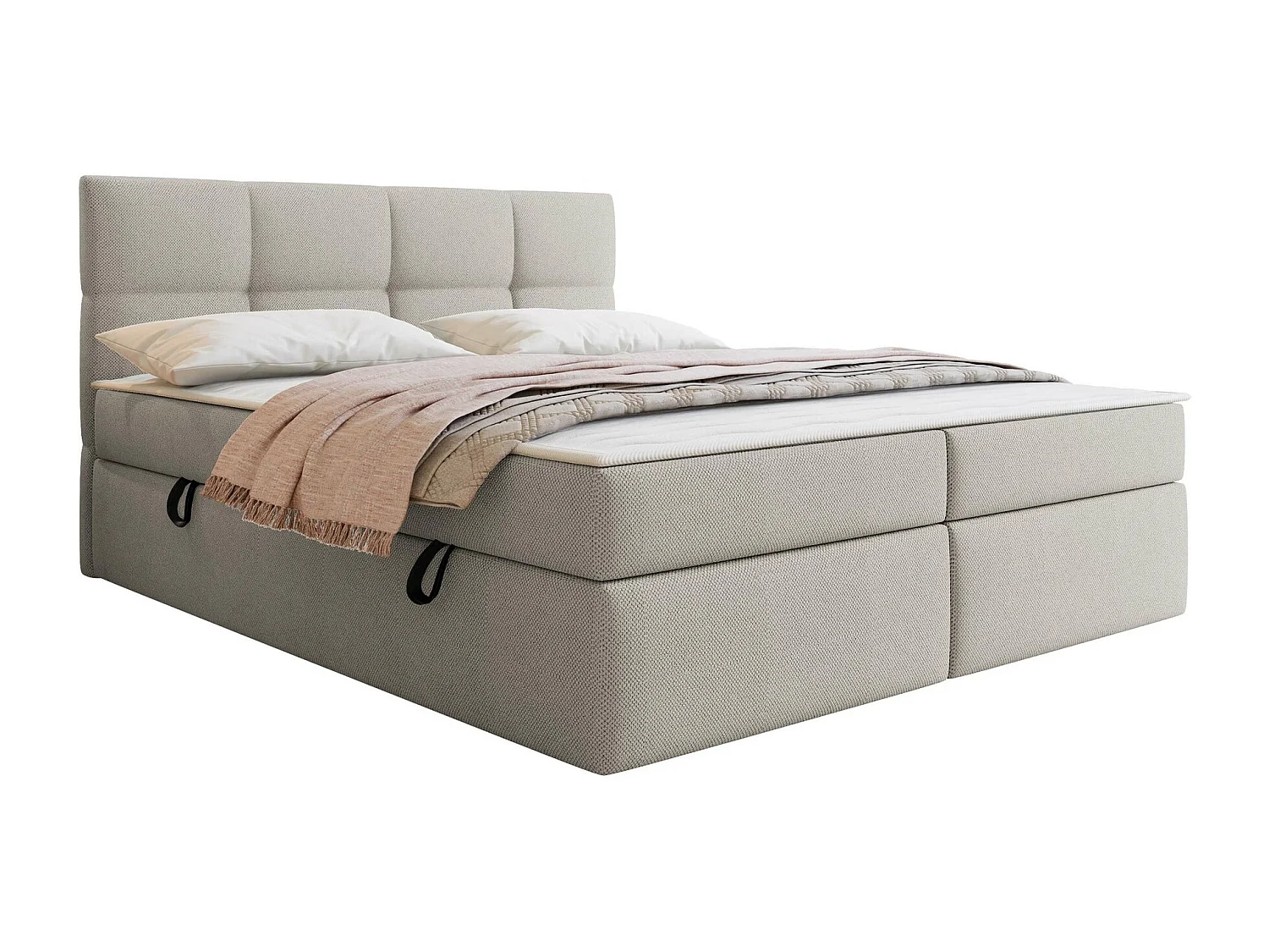Cama continental ComfiDream 187, Continental, Castanho claro, Tecido