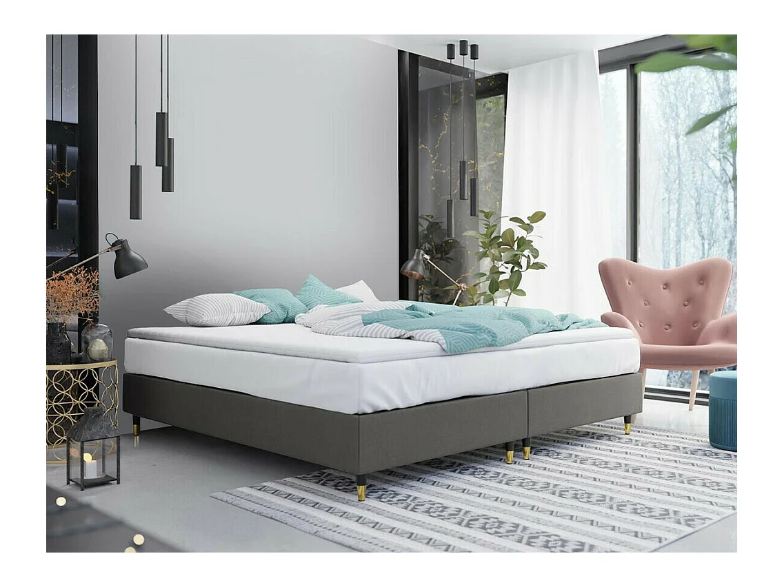 Cama continental Logan 109, Continental, Cinzento, Tecido, 16x20x5cm