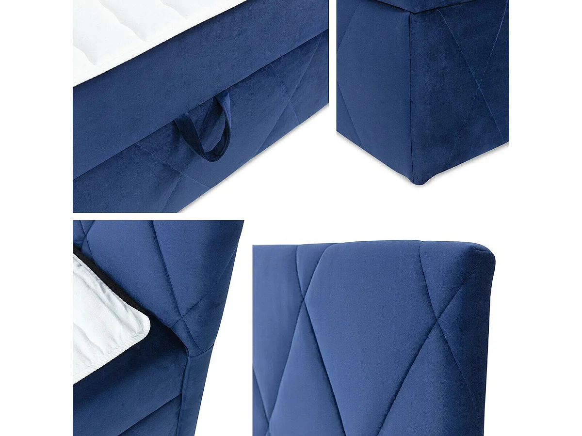 Cama continental Comfivo 225, Continental, Doble, Azul, 140x200, Tapiz, Somieres, 143cm