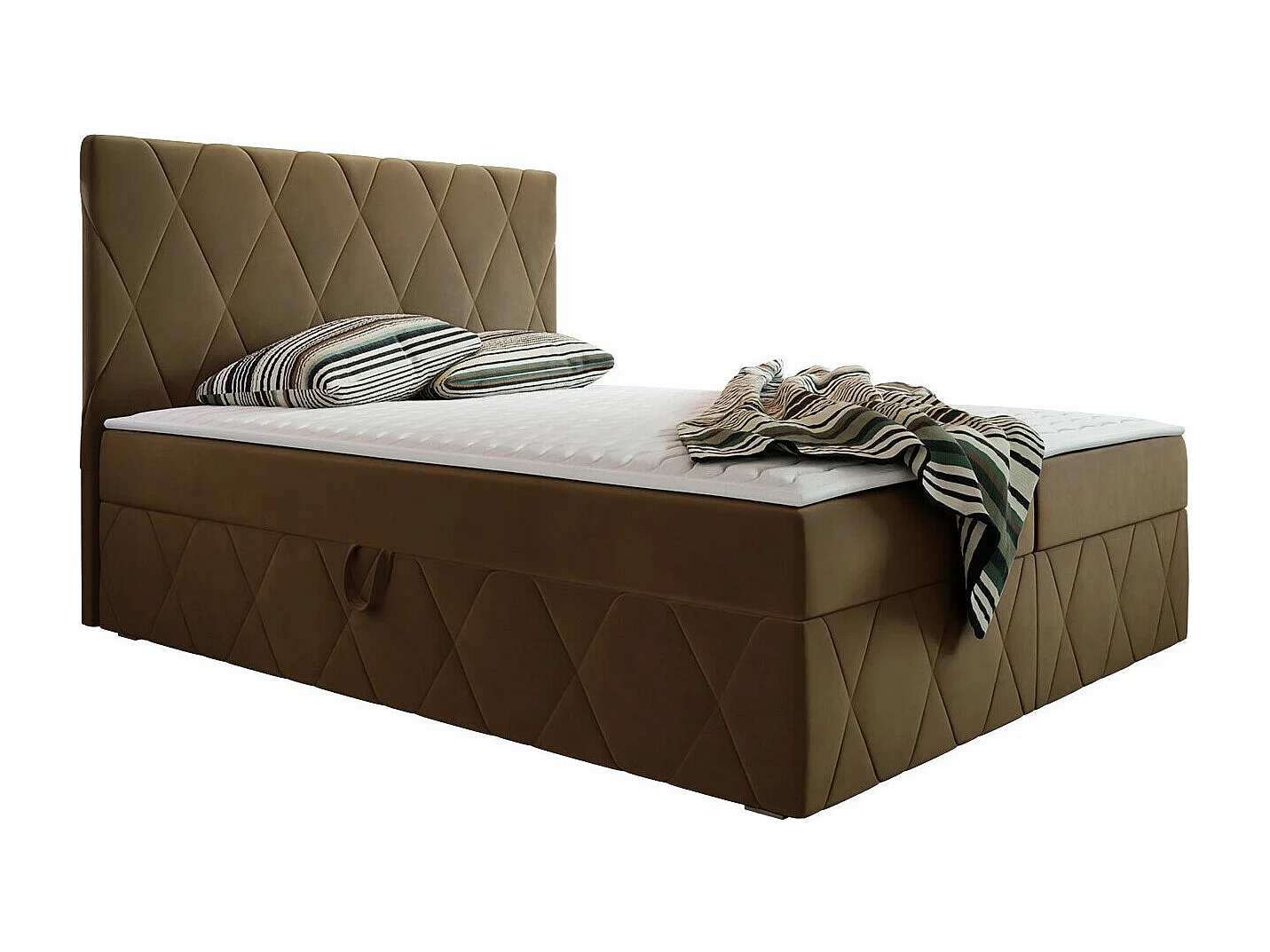 Cama continental Comfivo 225, Casal, Castanho, Tecido, 14x21x11cm