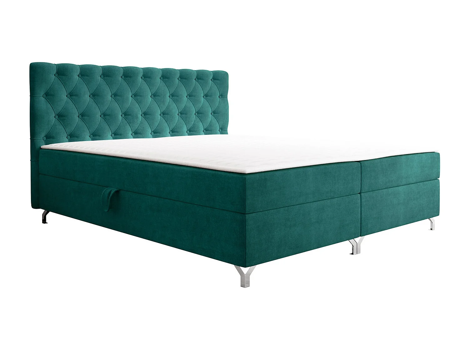 Cama continental Memphis 141, Continental, Doble, Verde, 140x200, Somieres, 146x207x114cm