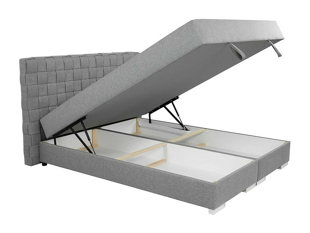 Letto continentale Florence 109, Doppio, Continentale, Grigio, 140x200, Arazzo, 140x214cm