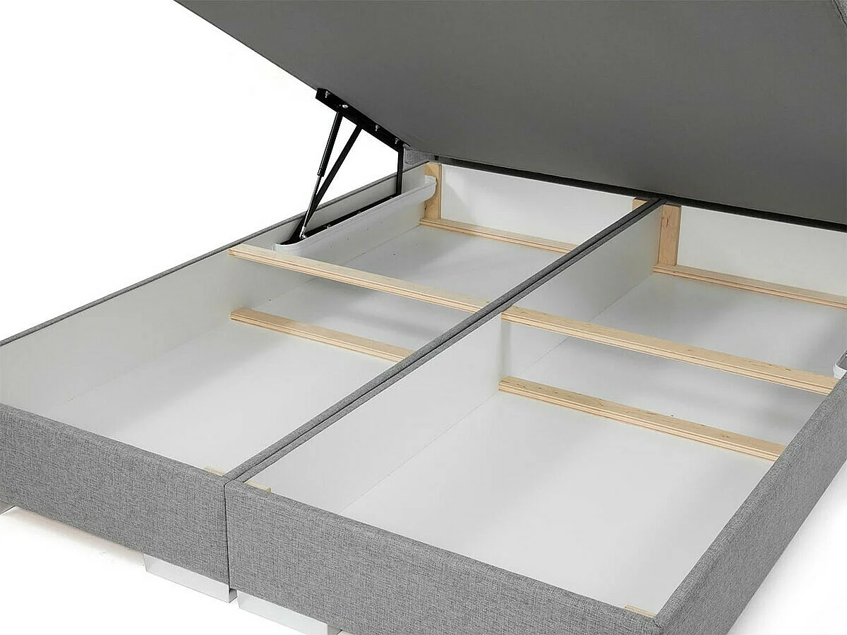 Letto continentale Florence 109, Doppio, Continentale, Grigio, 140x200, Arazzo, 140x214cm