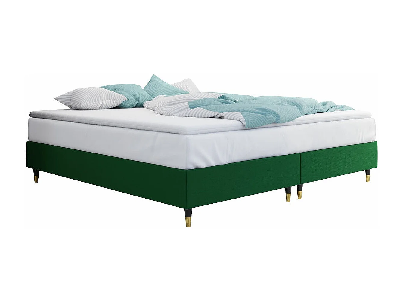 Lit continental Logan 109, Continental, Double, Vert, 140x200, Tissu, Disponible, 140cm