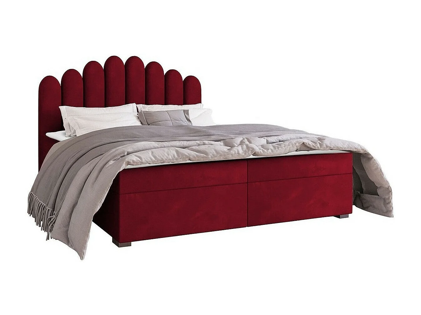 Cama continental Stamford 100, Casal, Vermelho, Tecido, 16x21x11cm