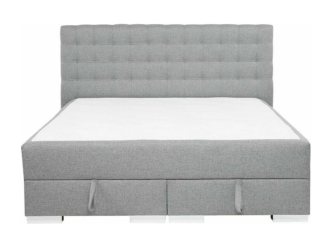 Lit continental Florence 108, Continental, Double, Gris, 140x200, Tapisserie, 140x214cm