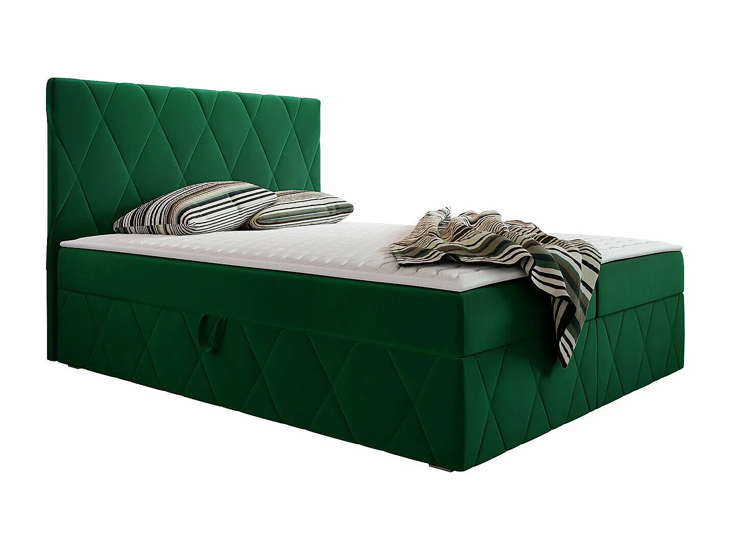 Lit continental Comfivo 225, Double, Continental, Vert, 180x200, Tapisserie, 183x206cm