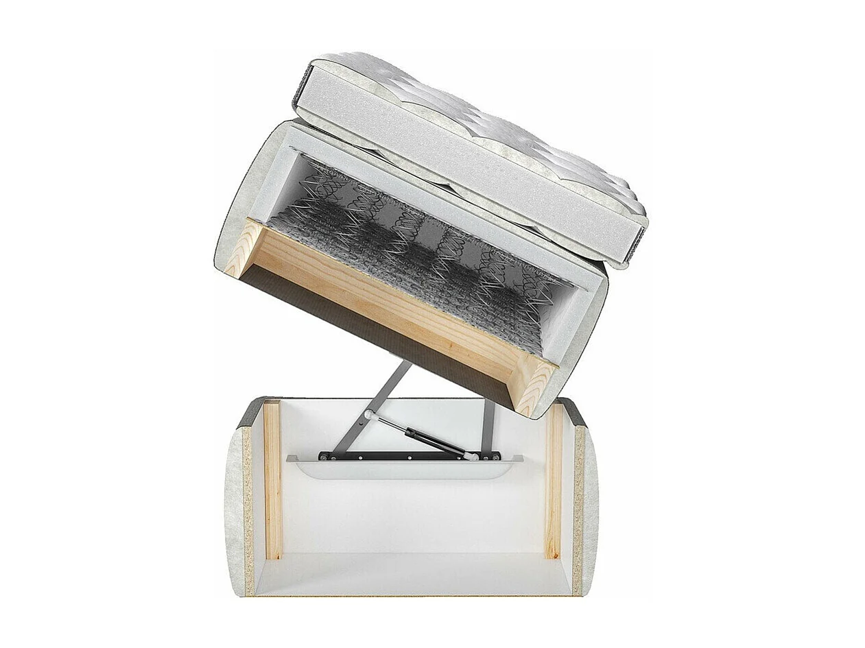 Lit continental ComfiDream 123, Continental, Double, Gris, 140x200, Tapisserie, 152x210cm