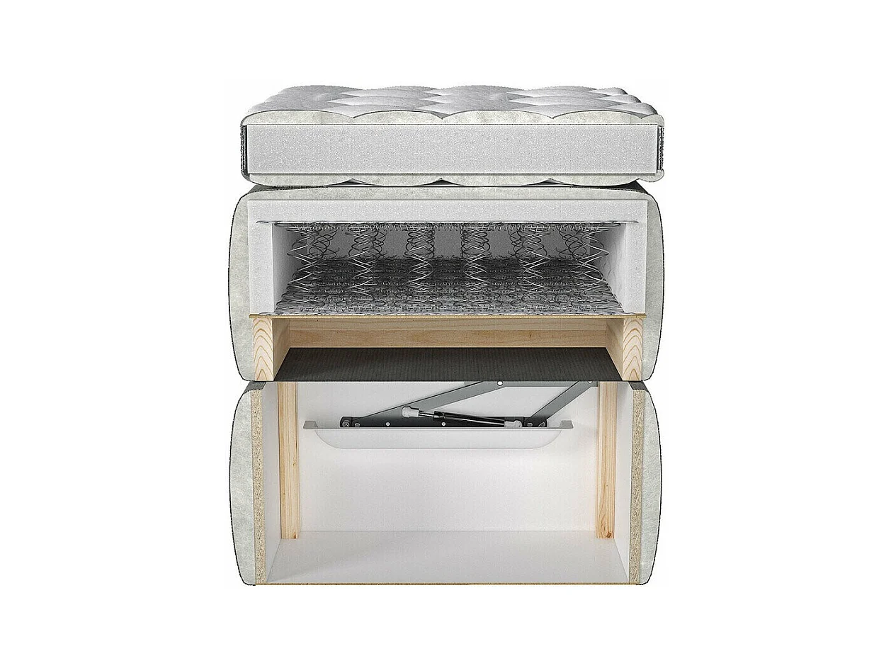 Lit continental ComfiDream 123, Continental, Double, Gris, 140x200, Tapisserie, 152x210cm