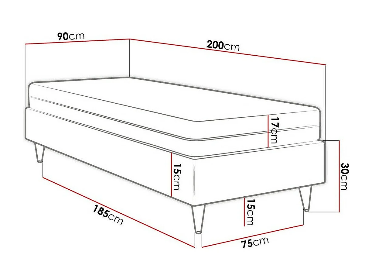 Cama continental Logan 108, Solteiro, Verde, Tecido, Estrados de cama