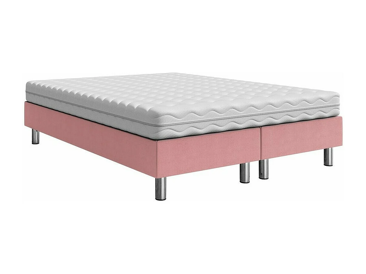 Cama continental Logan 101, Continental, Doble, Rosa, 160x200, Tapiz, Somieres, 160x200cm