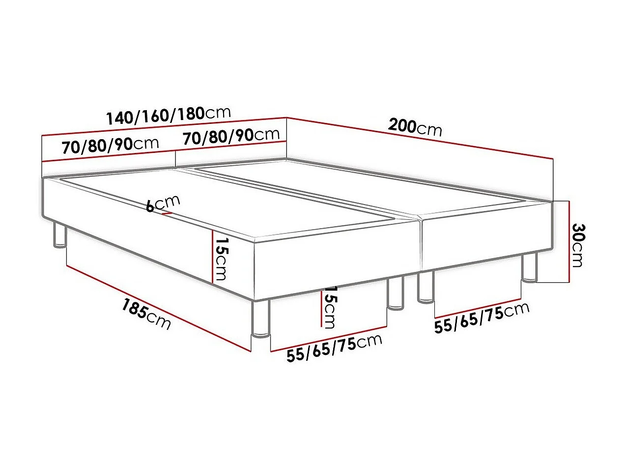 Cama continental Logan 101, Continental, Doble, Rosa, 160x200, Tapiz, Somieres, 160x200cm