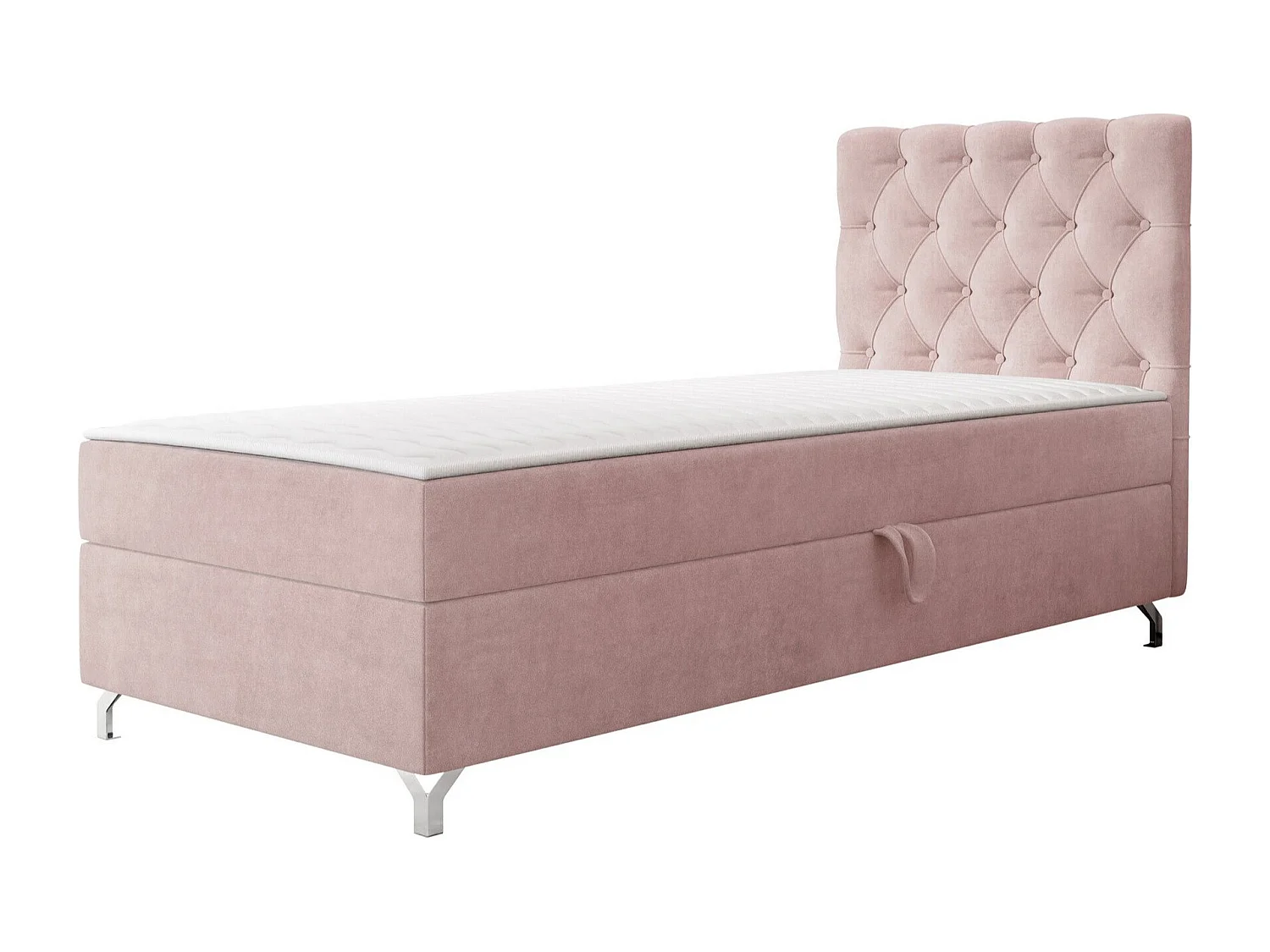 Cama continental Memphis 142, Continental, Individuales, Rosa, 80x200, Tapiz, Somieres,