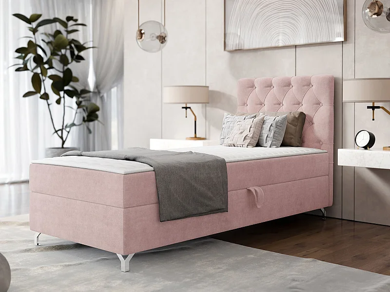 Letto continentale Memphis 142, Continentale, Singolo, Fucsia, 80x200, Arazzo, Con, 80cm