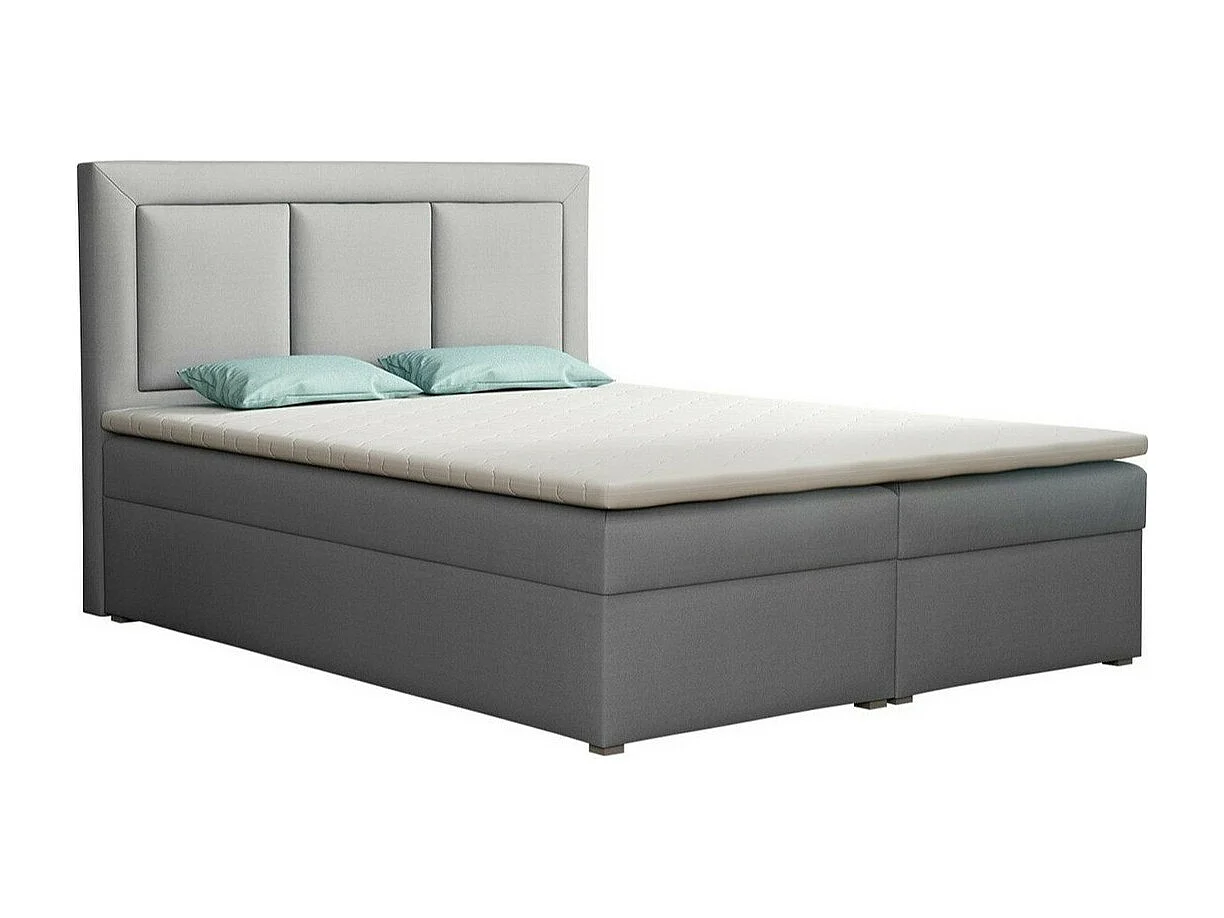 Cama continental Pomona 112, Continental, Doble, Gris, 180x200, Tapiz, Somieres, 180cm