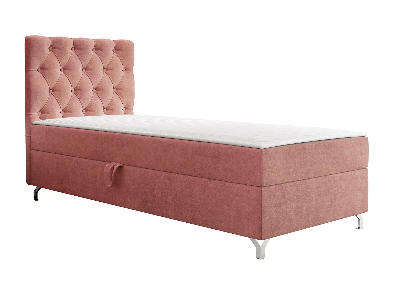 Cama continental Memphis 142, Continental, Individuales, Rosa, 90x200, Tapiz, Somieres,