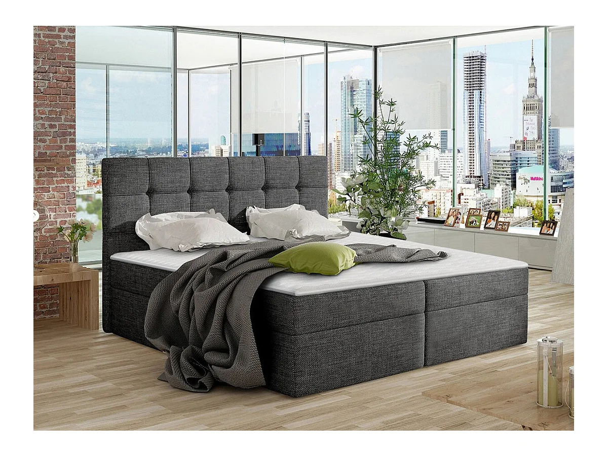 Letto continentale Comfivo 195, Doppio, Continentale, Grigio, 160x200, Arazzo, 166x206cm