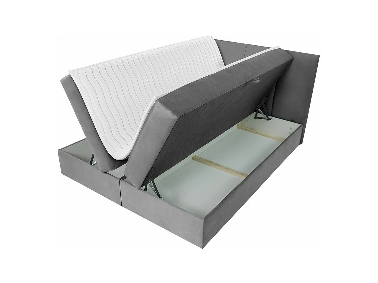 Cama continental Baltimore 147, Continental, Doble, De color marrón claro, 140x200, Tapiz