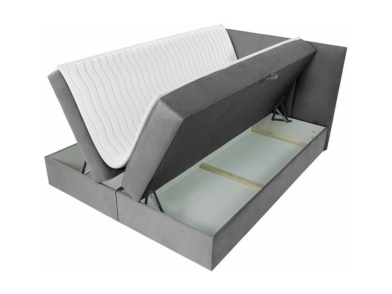 Cama continental Baltimore 147, Continental, Doble, De color marrón claro, 140x200, Tapiz