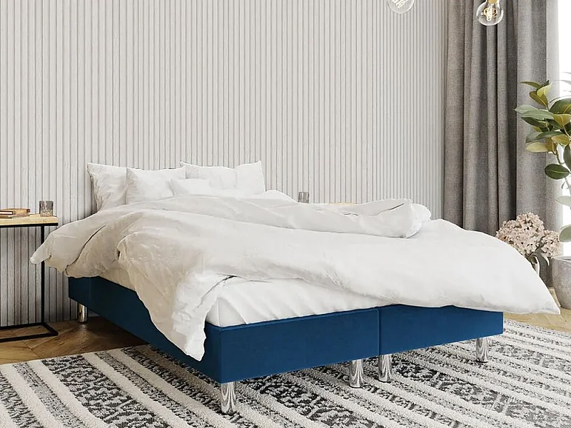 Cama continental Logan 101, Continental, Azul, Tecido, 18x20x5cm