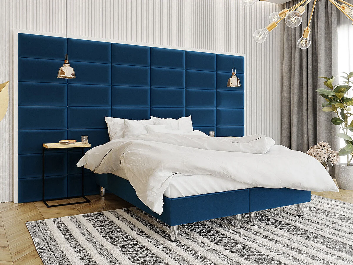 Cama continental Logan 101, Continental, Azul, Tecido, 18x20x5cm