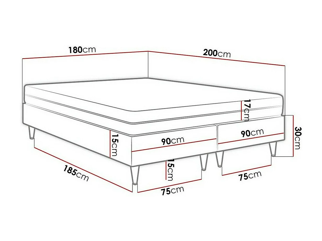 Cama continental Logan 109, Continental, Turquesa, Tecido, 18x20x5cm