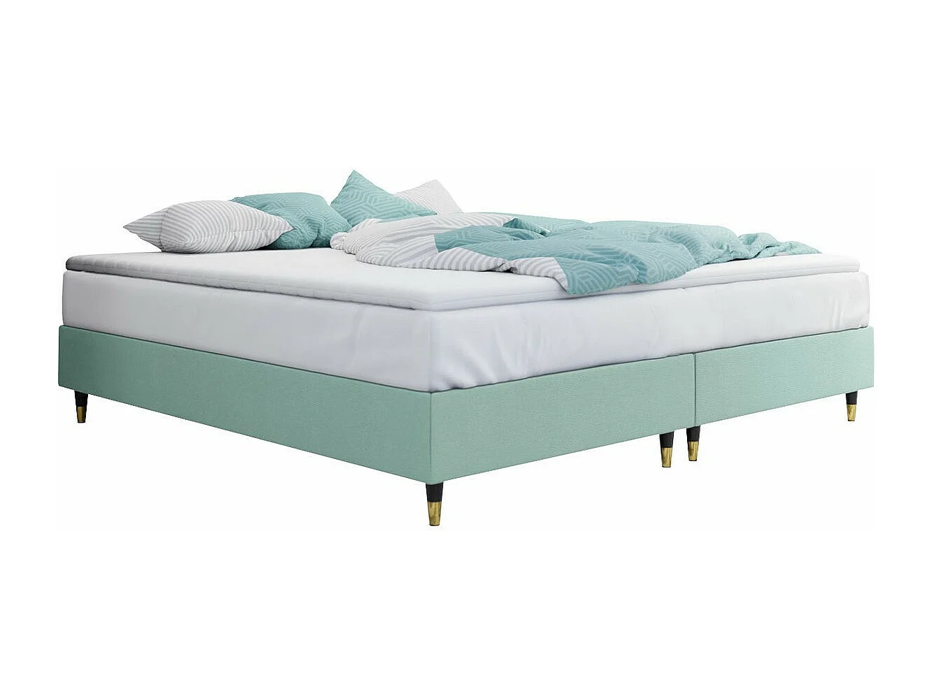 Cama continental Logan 109, Doble, Continental, Turquesa, 180x200, Tapiz, Somieres, 180cm