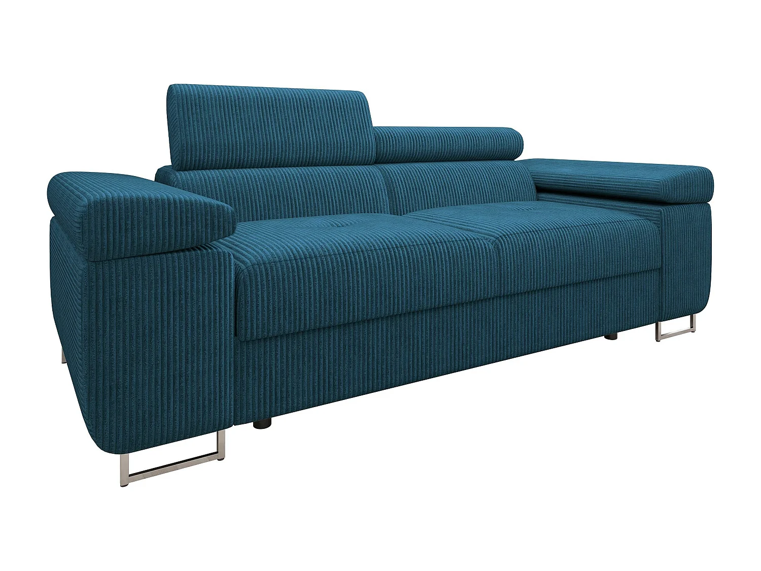 Canapé Comfivo Eliferu 105, Bleu, 198x102x70cm, Tissu, Pieds: Métal