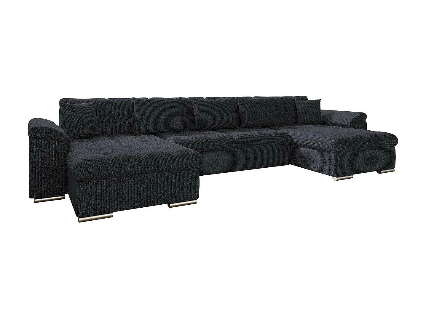 Canapé d'angle Comfivo 359, Gris, Fonction de couchage, 375x155x76cm