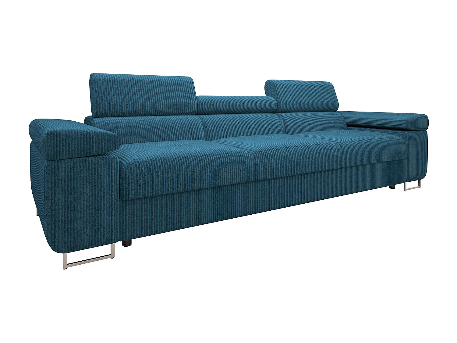 Canapé Comfivo Eliferu 104, Bleu, 263x102x70cm, Tissu, Pieds: Métal