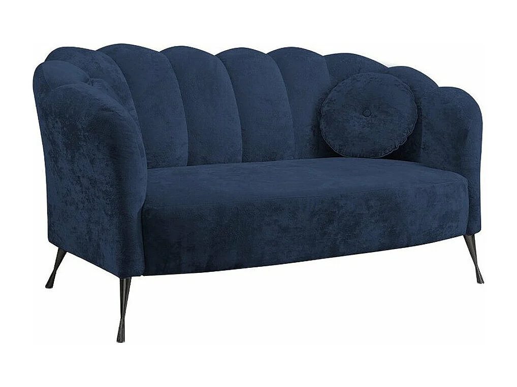 Canapé Providence 151, Bleu, 155x83x78cm, Tissu, Pieds: Métal