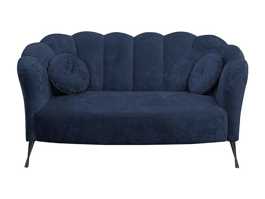 Canapé Providence 151, Bleu, 155x83x78cm, Tissu, Pieds: Métal