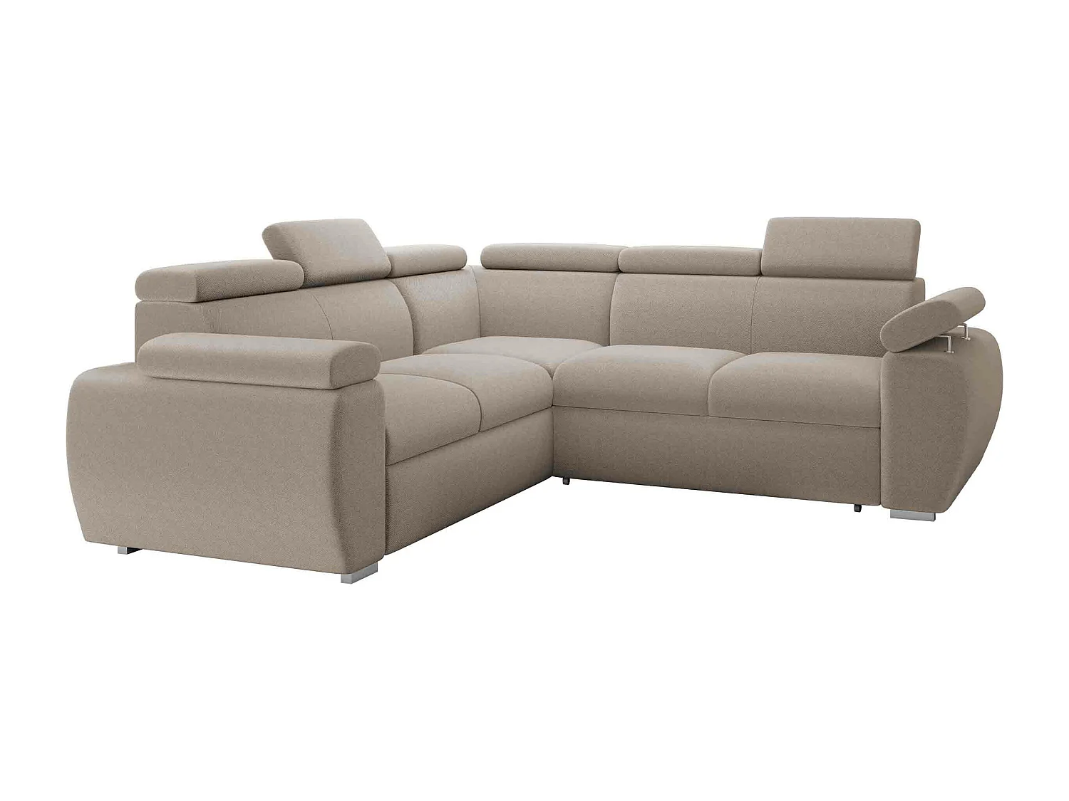 Sofá rinconero Columbus 215, De color marrón claro, Función de descanso, Almacenaje, 85cm