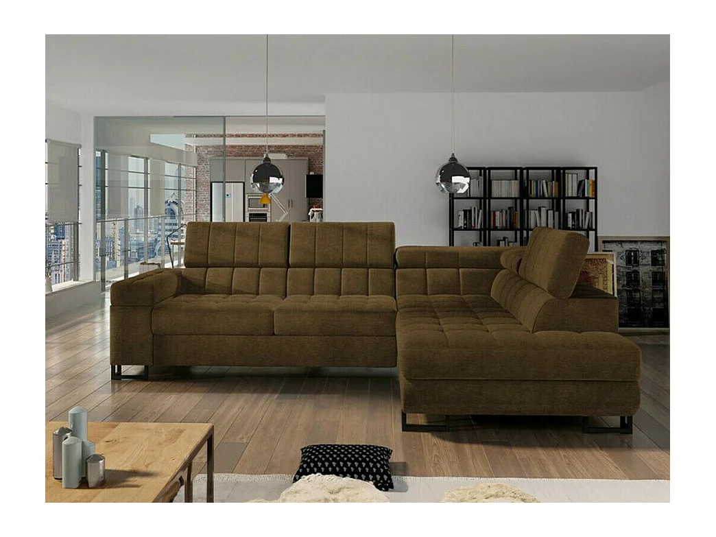 Divano angolare Comfivo 232, Marrone, Con, 271x203x71cm