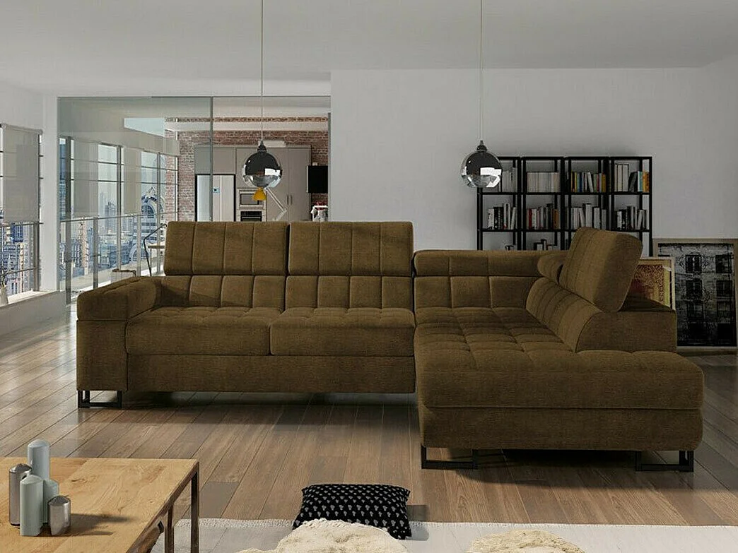 Divano angolare Comfivo 232, Marrone, Con, 271x203x71cm