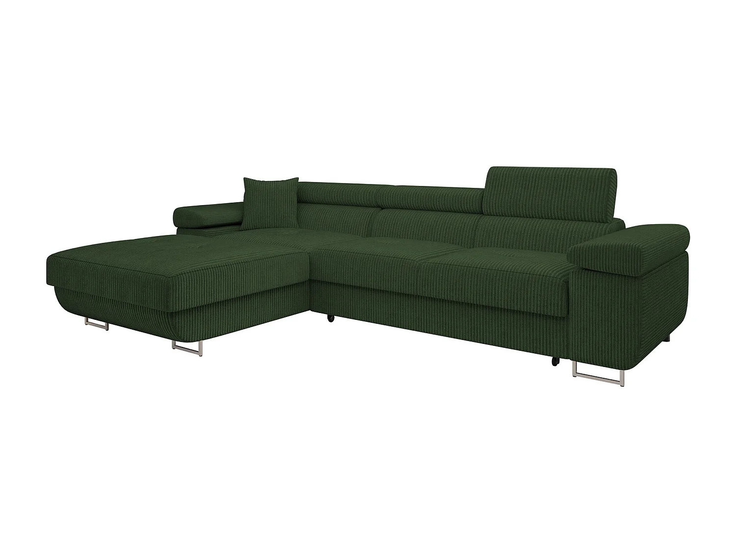 Sofá rinconero Comfivo Vinetum II, Verde, Función de descanso, Almacenaje, 280x170x70cm