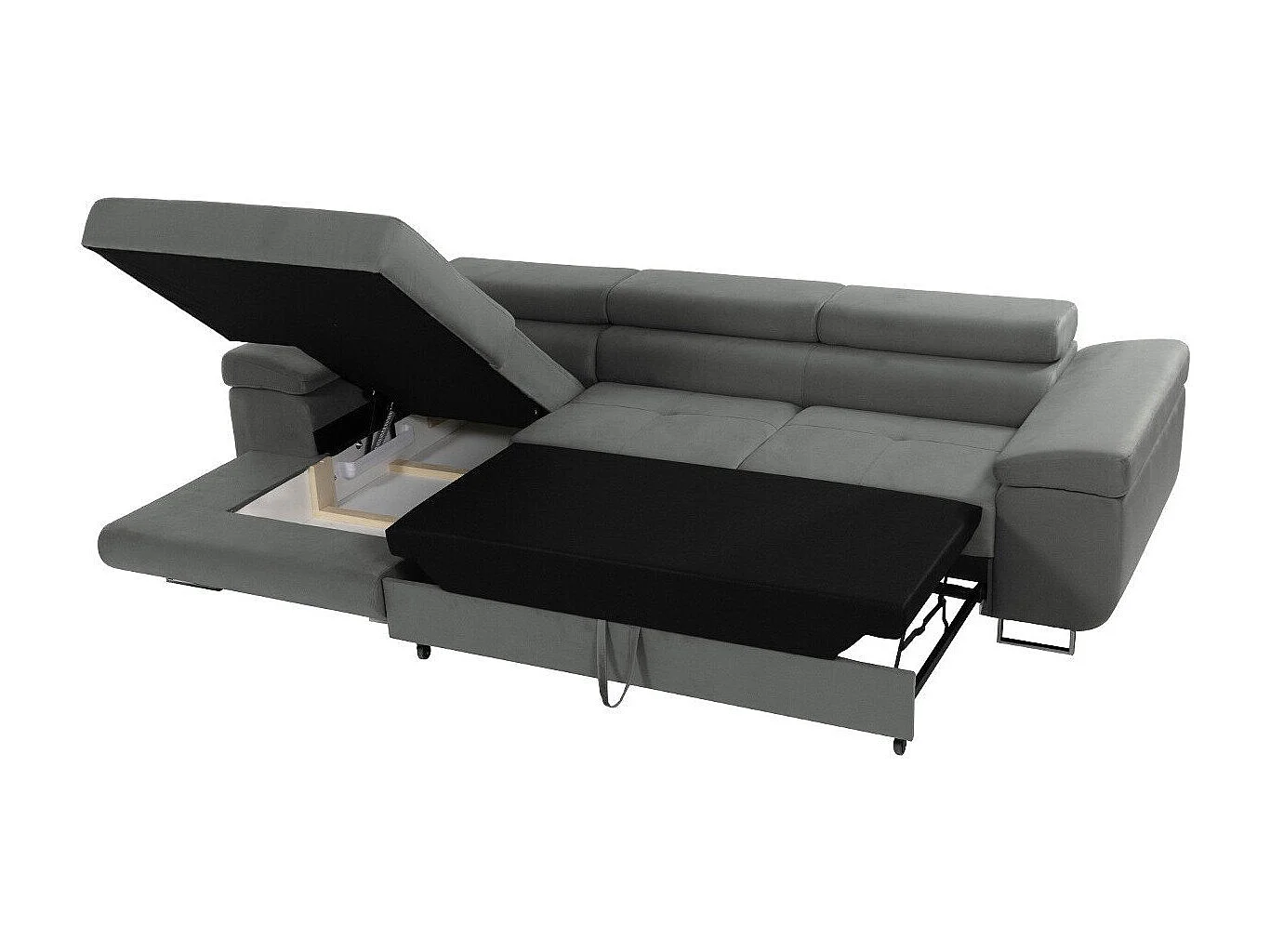 Sofá rinconero Comfivo Vinetum II, Marrón, Función de descanso, Almacenaje, 280x170x70cm