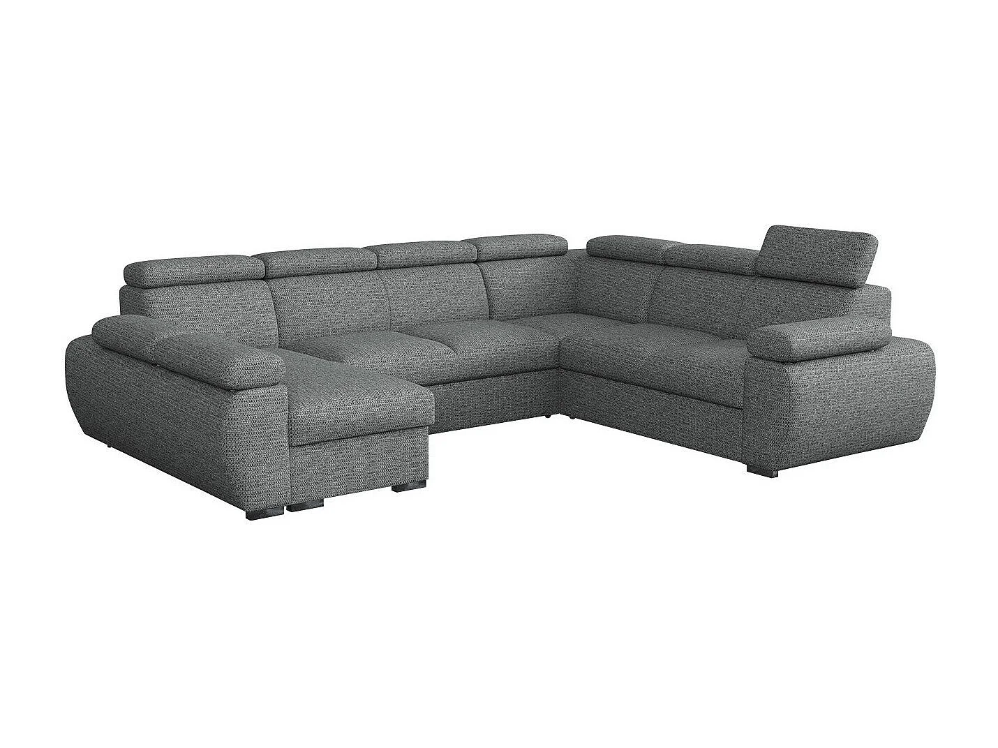 Sofá rinconero Columbus 214, Gris, Función de descanso, Almacenaje, 325x260x85cm