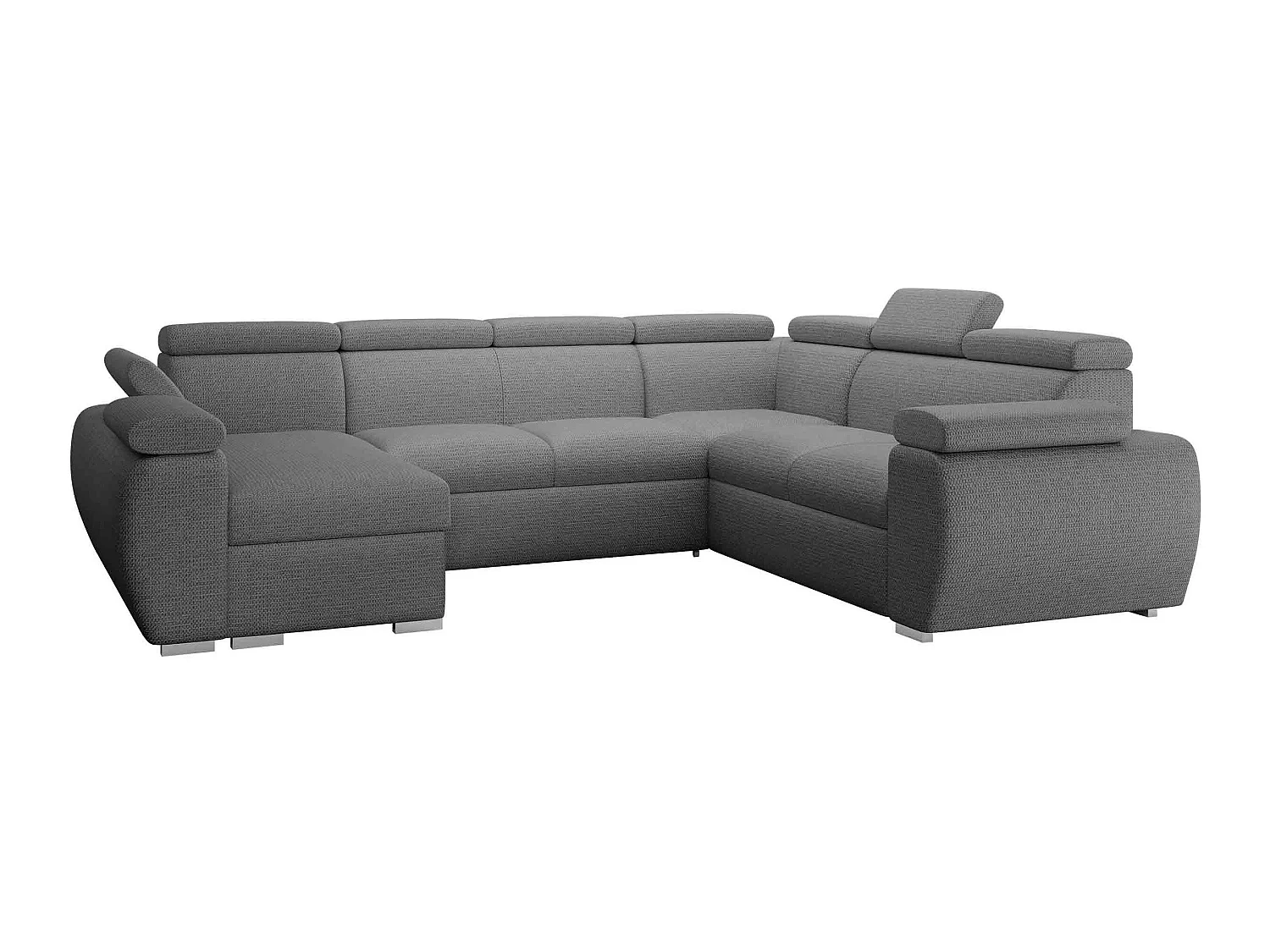 Canapé d'angle convertible 3 places en tissu gris COLUMBUS 325x260x85 cm