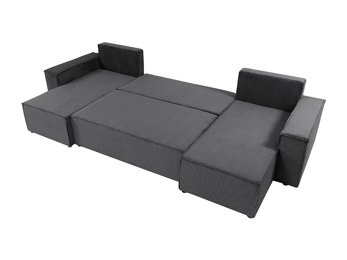 Canapé d'angle Shelton 101, Vert, Fonction de couchage, Boîte de literie, 312x145x82cm