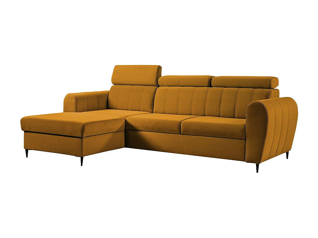 Divano angolare Temple 126, Giallo, Con, 262x175x90cm