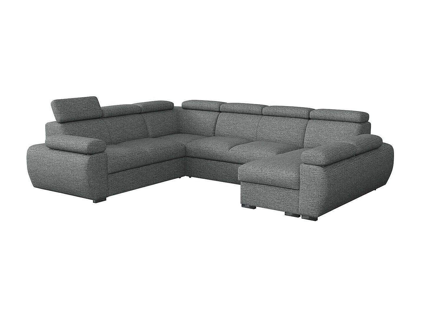 Sofá rinconero Columbus 214, Gris, Función de descanso, Almacenaje, 325x260x85cm