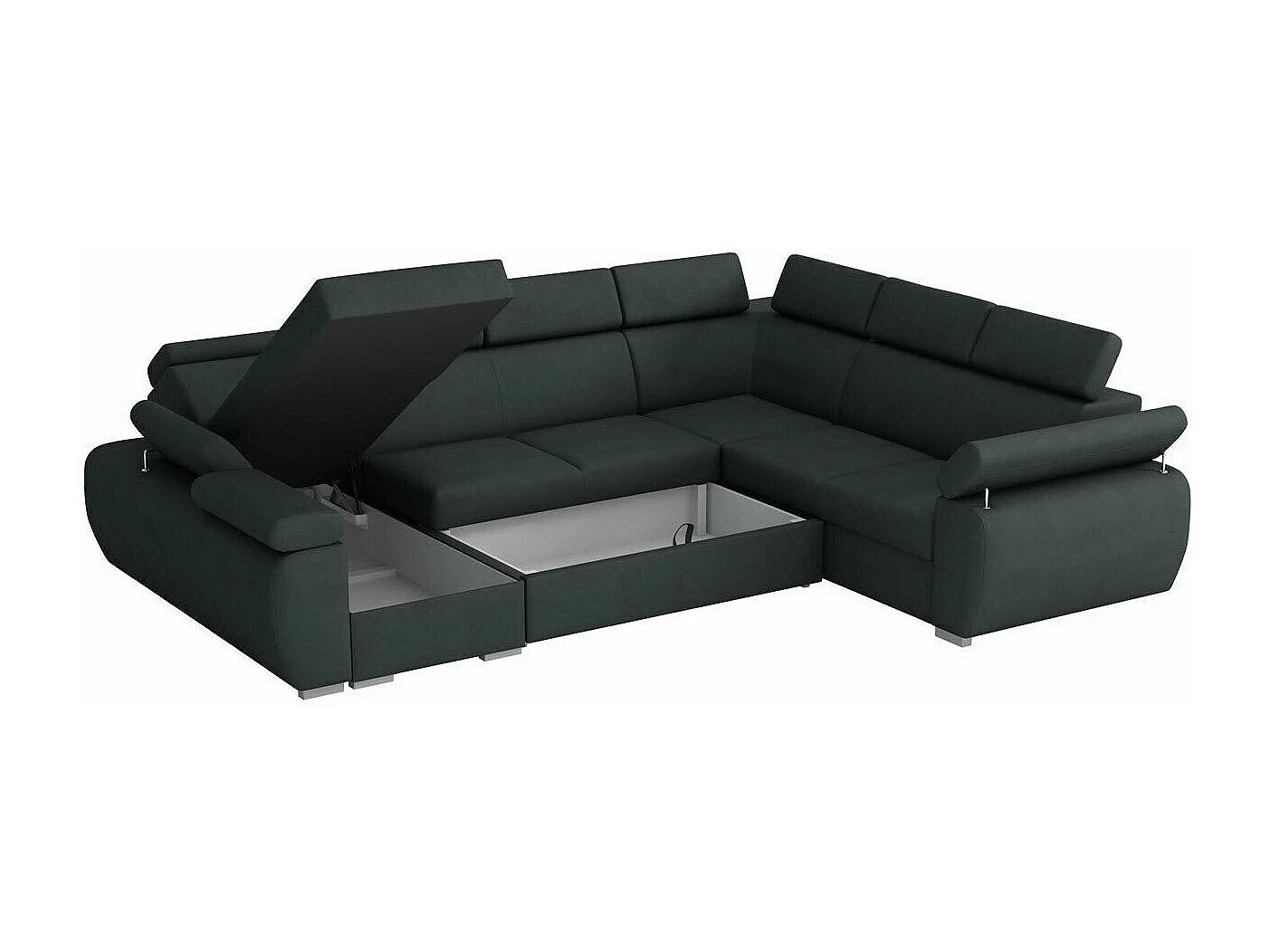 Canapé d'angle Columbus 214, Gris, Disponible, 325x260x85cm